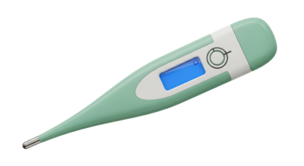 Digital thermometer for measuring fever and body temperature isolated PNG with Transparent Background