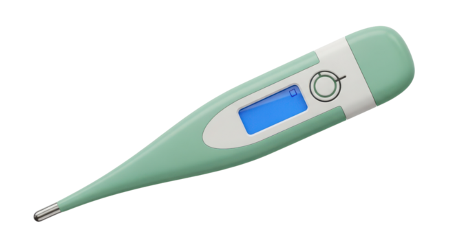 Digital thermometer for measuring fever and body temperature isolated PNG with Transparent Background