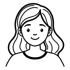 Soft smile girl on white background