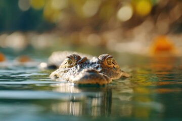 Obraz premium Crocodile in serene waters