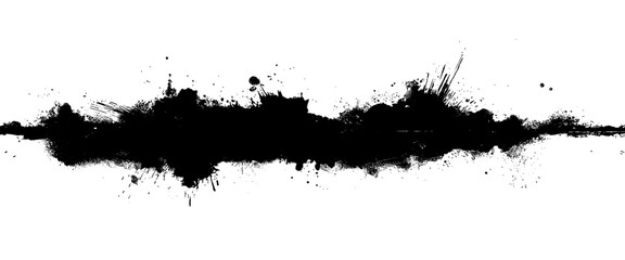 Vector abstract grunge texture stripe of black paint stains	