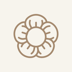 Strawberry blossom symbol. Modern design graphic element.