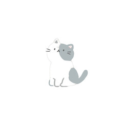Fototapeta premium White cat vector illustration