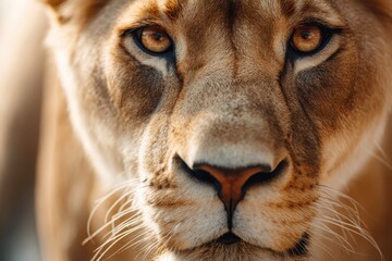 Fototapeta premium Portrait of cute wild lion