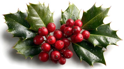 holly berries isolated on white