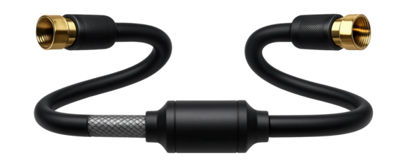 Coaxial cable with surge protection for devices in storm-prone areas.