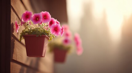 Pink Petunias Flower Box - Summer Garden Beauty - nature pink flowers