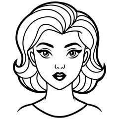 Stylish girl head on white background