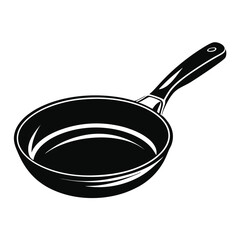 Isolated black and white shows a cooking pan from a low angle view