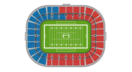 American Football Stadium Blueprint - Aerial View of Sports Venue Plan © Avra