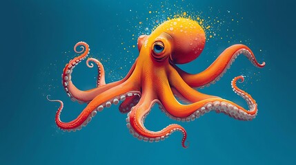 colorful glowing octopus illustration