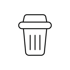 Trash Can Vector Icon Garbage Bin Waste Container Illustration