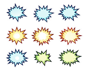 Starburst speech bubbles set, star sticker vector, Bursting icon, Explosion vector , isolated on white background