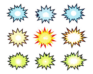 Starburst speech bubbles set, star sticker vector, Bursting icon, Explosion vector , isolated on white background