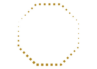 ゴールドの点線で描かれた八角形フレーム