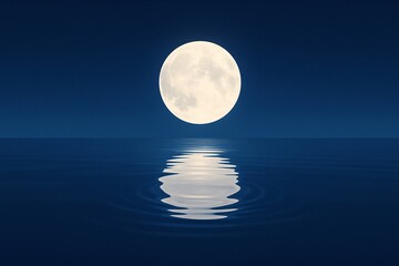 Full Moon Over Calm Sea