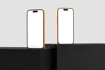 Blank iPhone 17 Pro Mockup with grey background 