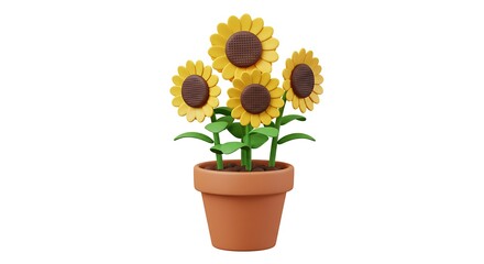 Obraz premium Sunflower in a Pot