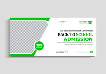 Back to School Social Media Facebook Cover Banner Template
