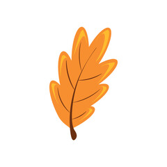 Vector orange autumn leaf in cartoon style