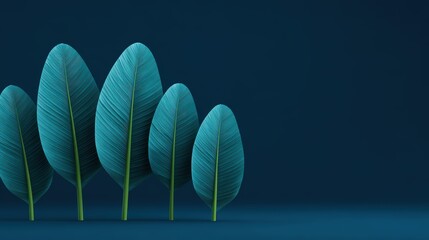 Teal Leaf Design: Tropical Plant Background & Wallpaper