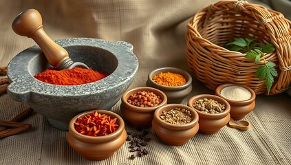 Fototapeta premium Authentic Culinary Background from Traditional Kitchen