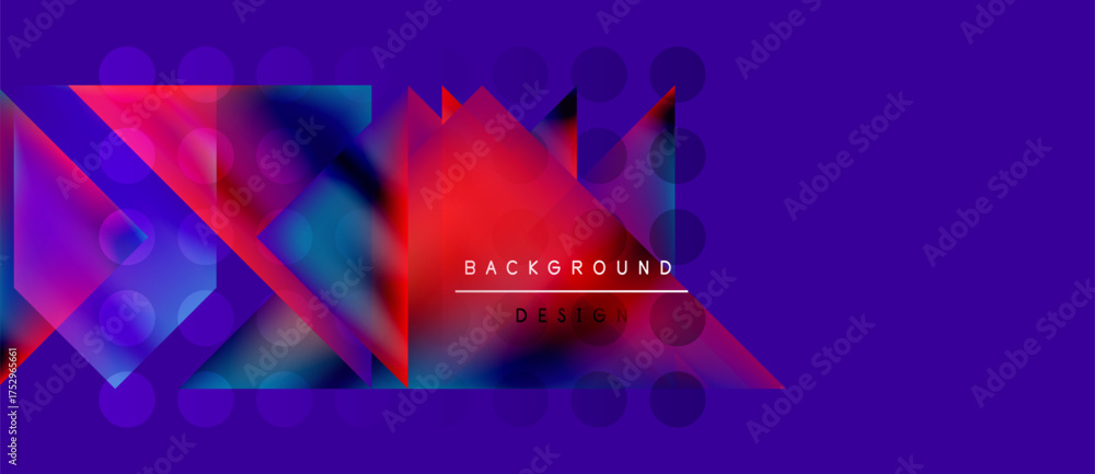 Wall mural abstract geometric shapes, vibrant colors, purple backdrop. modern design elements create dynamic vi