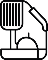 Line Art Illustration of a Sewing Machine: Black and White Vector Graphic for Crafts, Tailoring, and Sewing Projects