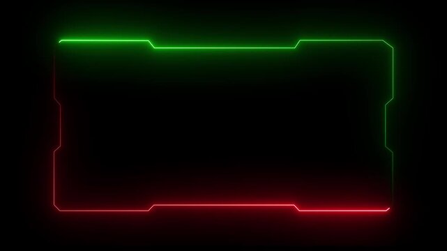 Futuristic digital HUD cyber frame technology for video overlay templates. Digital HUD futuristic motion graphic element cyber generated background. security hologram frame border 4k animation..