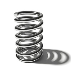 Gleaming metallic compression spring, essential for mechanical systems, symbolizing resilience, tension, and flexible energy storage in industrial and technological applications
