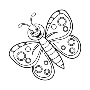 Cheerful Black White Insect Illustration