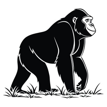 Clean Black White Gorilla Art