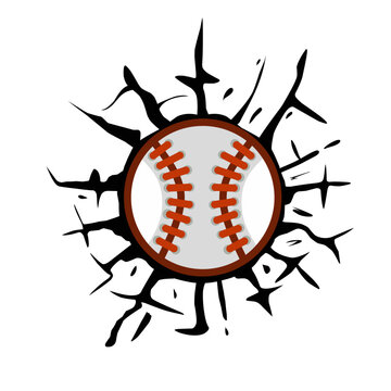 Ilustrasion baseball against the wall