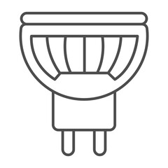 Light bulb thin line icon, small lightbulb concept. Vector graphics. Mini lamp sign on white background, outline style icon for mobile or web design.