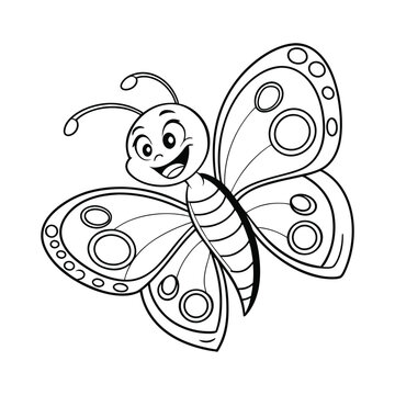 Lovely Cheerful Butterfly Outline Design