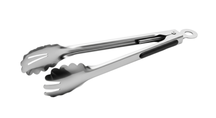 Tongs isolated on transparent background, a versatile kitchen utensil for cooking