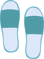 Hotel slippers pair with open toes. For hotel amenities, spa and guest room kits. For packaging, brochures, welcome cards and booking pages.