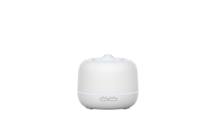 White aroma diffuser isolated on transparent background for aromatherapy use
