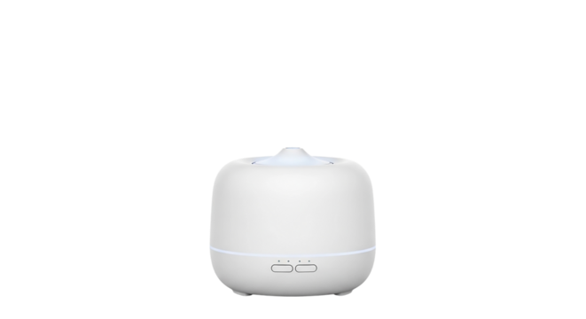 White aroma diffuser isolated on transparent background for aromatherapy use