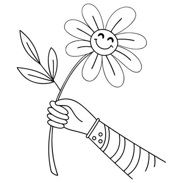 Playful Hand Holding Orange Illustration