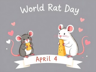 World Rat Day April 4 Cute Rat Illustration