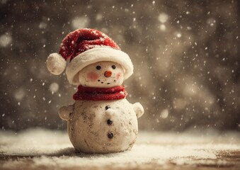 Snowman for beautiful winter holiday decoration. Perfect for Christmas, festive, seasonal, and outdoor winter themes