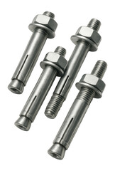 Expanding sleeve anchors for securely attaching metal railings to concrete stairs.