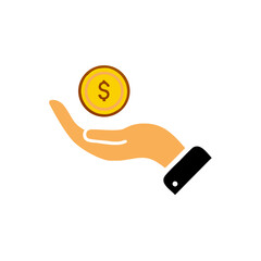Hand holding money Icon Vector Design Template