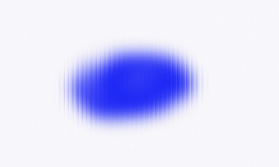 Abstract Electric Blue Blurred Oval Shape on Clean White Background with Subtle Vertical Glitch Effect and Noise Texture