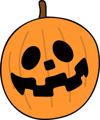 할로윈 호박 잭오랜턴 캐릭터 라인드로잉(halloween pumpkin character line drawing)