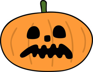 할로윈 호박 잭오랜턴 캐릭터 라인드로잉(halloween pumpkin character line drawing)