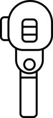 Outline Icon of Otoscope Medical Instrument for Ear Examination Diagnosis - Healthcare Vector Illustration