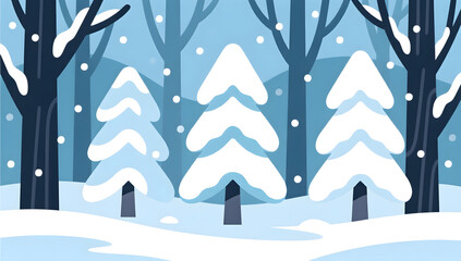 Fototapeta premium Lidong solar term winter forest heavy snow outdoor travel festival scene illustration
