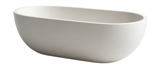 A sleek cast marble bathtub with a matte finish, perfect for modern urban spaces.